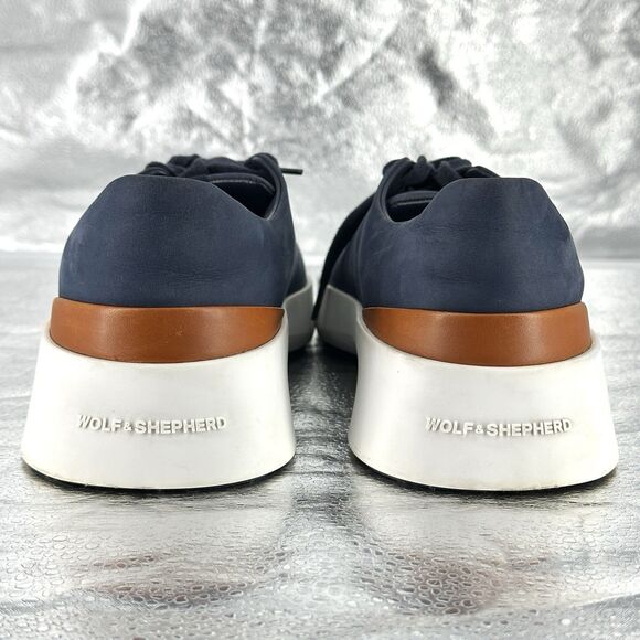 Wolf and Shepherd Men\'s Cruise Shoes Lace Up Nubuck Navy Blue Size 10.5 EU 43.5 main image 7